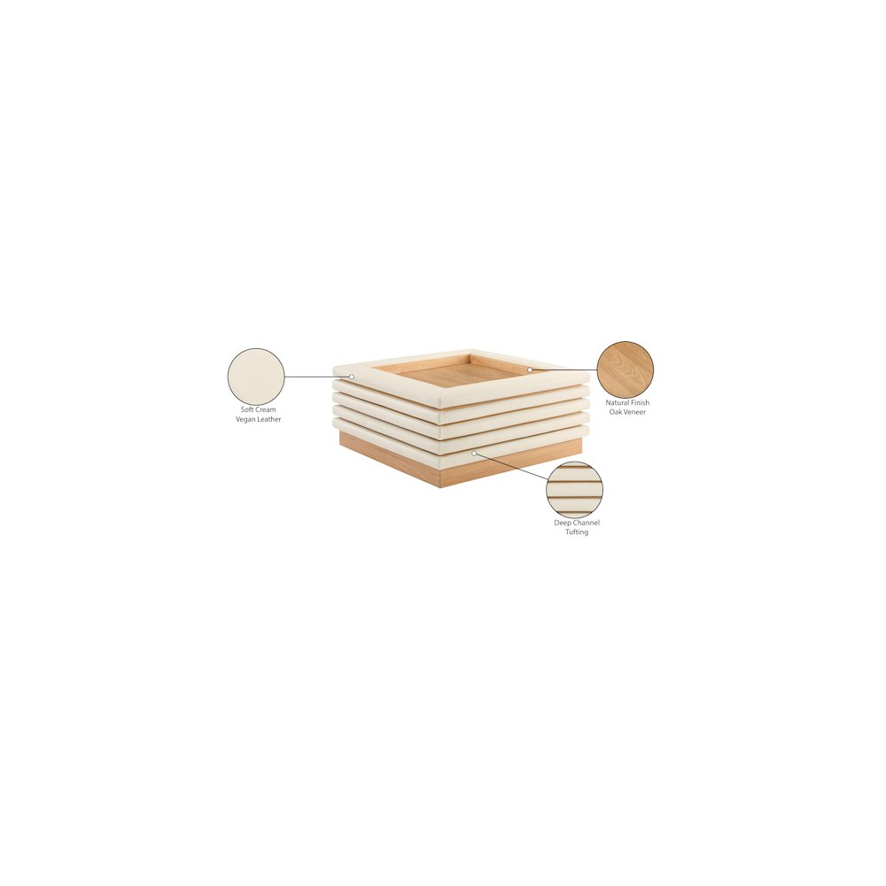 Rory Cream Vegan Leather Coffee Table