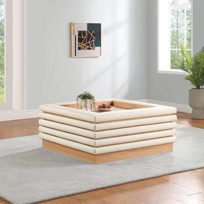 Rory Cream Vegan Leather Coffee Table