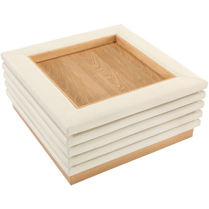 Rory Cream Vegan Leather Coffee Table