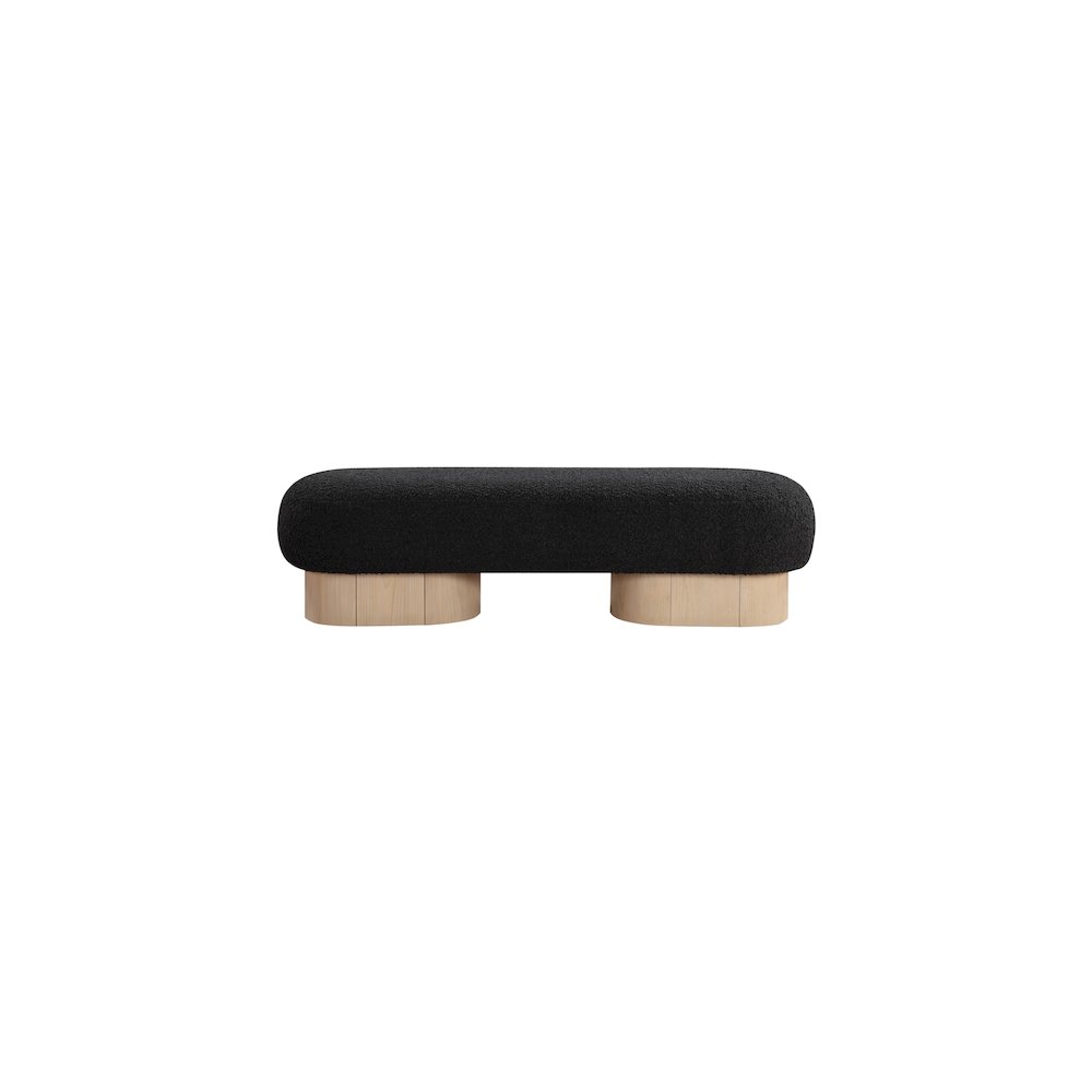 Robertson Black Boucle Fabric Bench