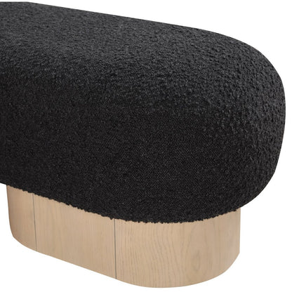 Robertson Black Boucle Fabric Bench