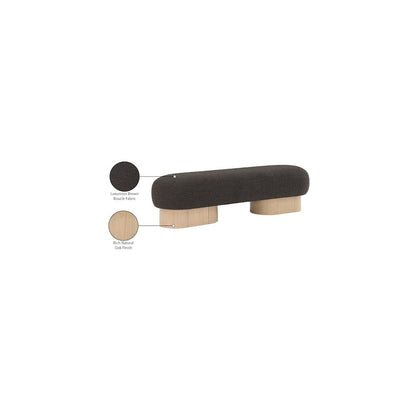 Robertson Brown Boucle Fabric Bench