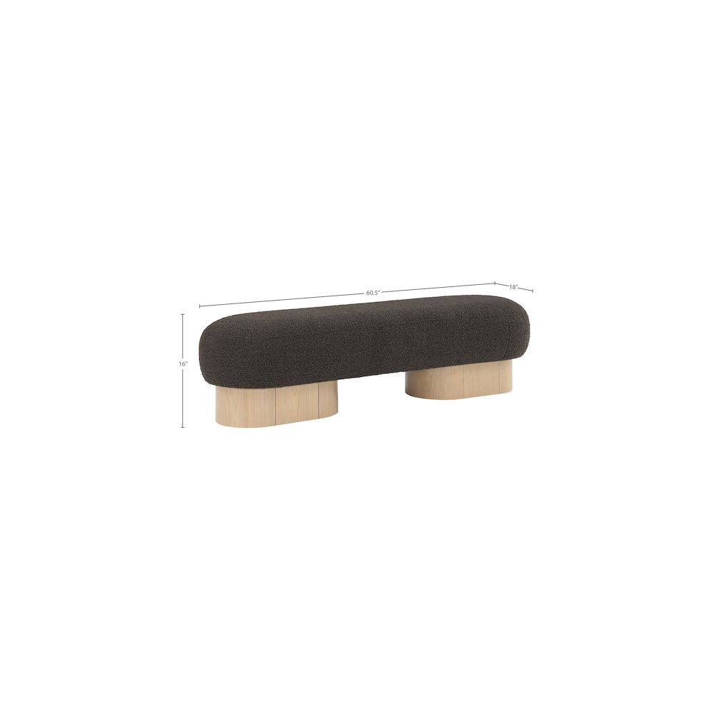 Robertson Brown Boucle Fabric Bench