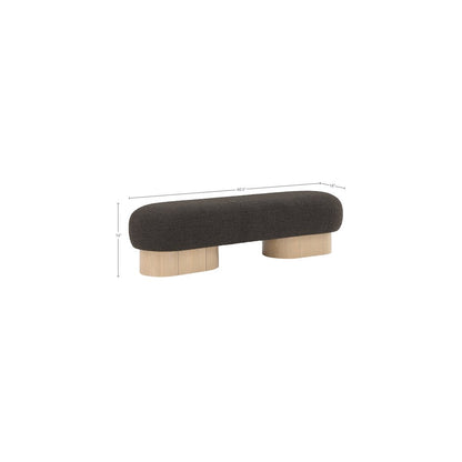 Robertson Brown Boucle Fabric Bench