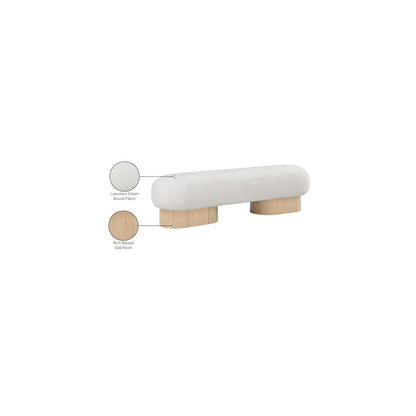 Robertson Cream Boucle Fabric Bench