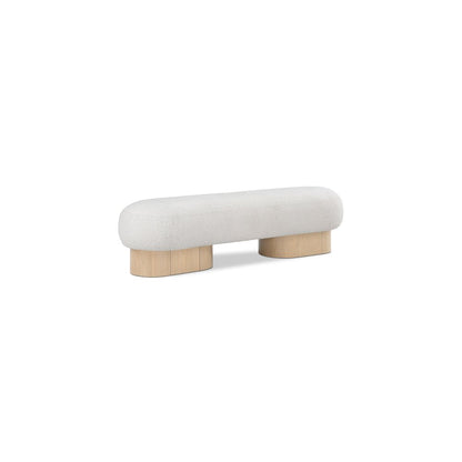 Robertson Cream Boucle Fabric Bench
