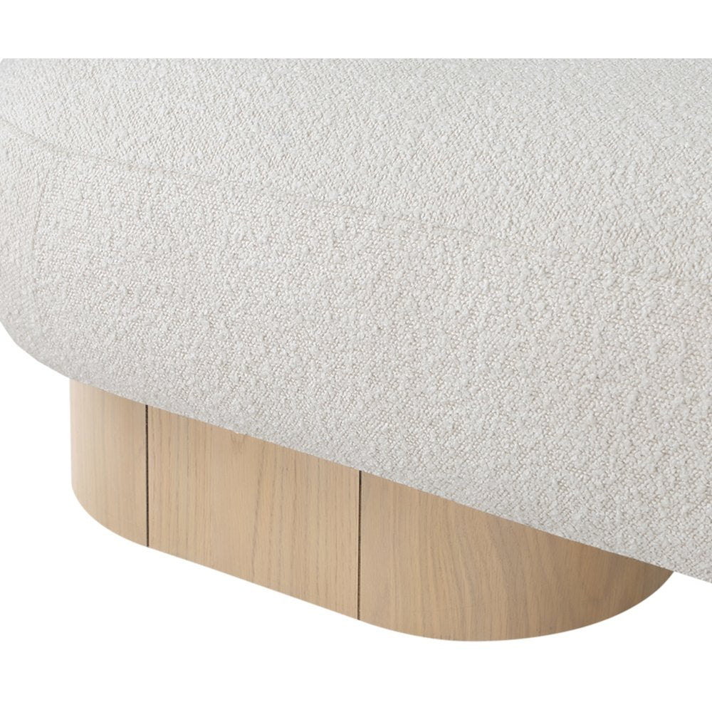 Robertson Cream Boucle Fabric Bench