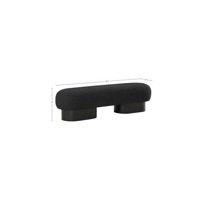 Robertson Black Boucle Fabric Bench