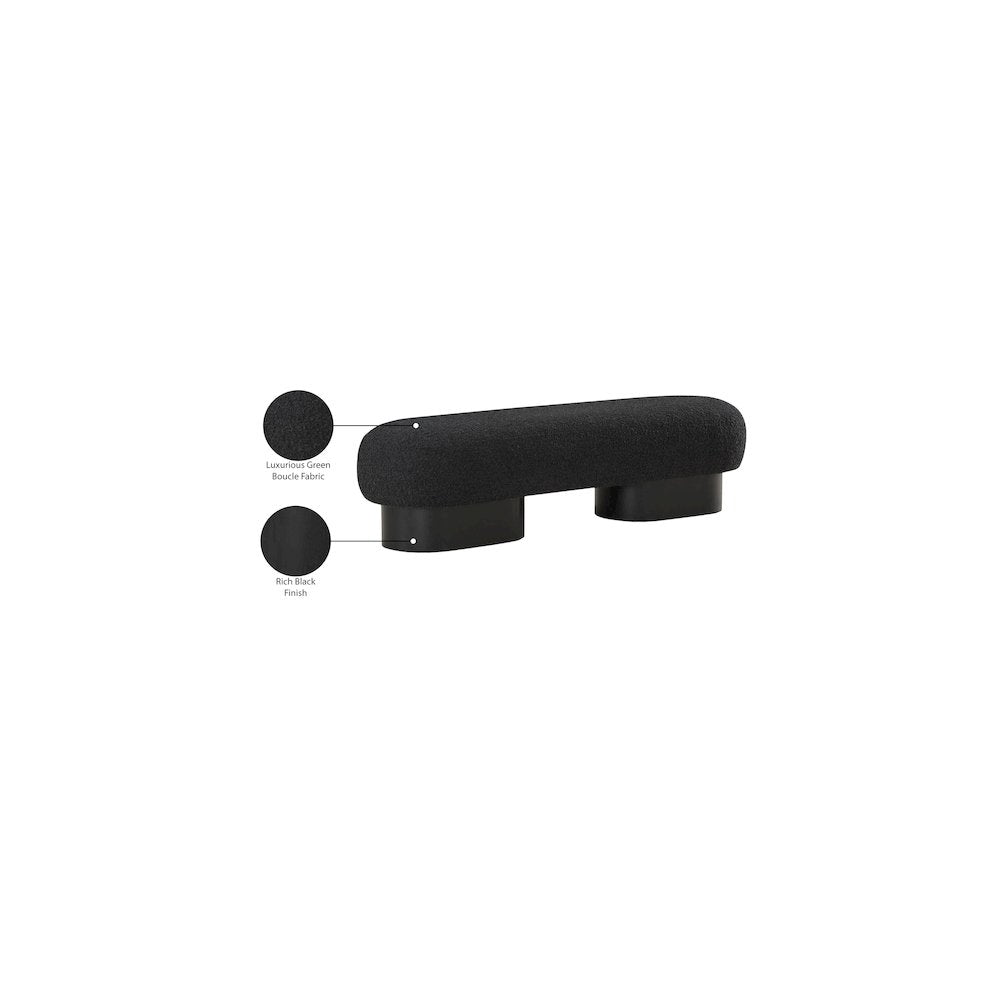 Robertson Black Boucle Fabric Bench