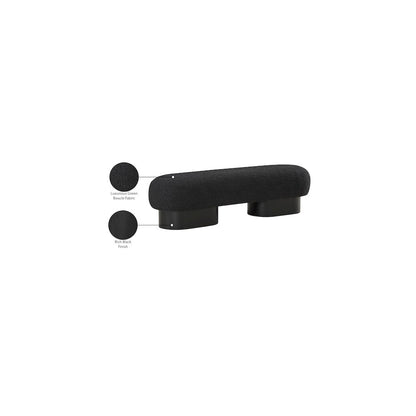 Robertson Black Boucle Fabric Bench