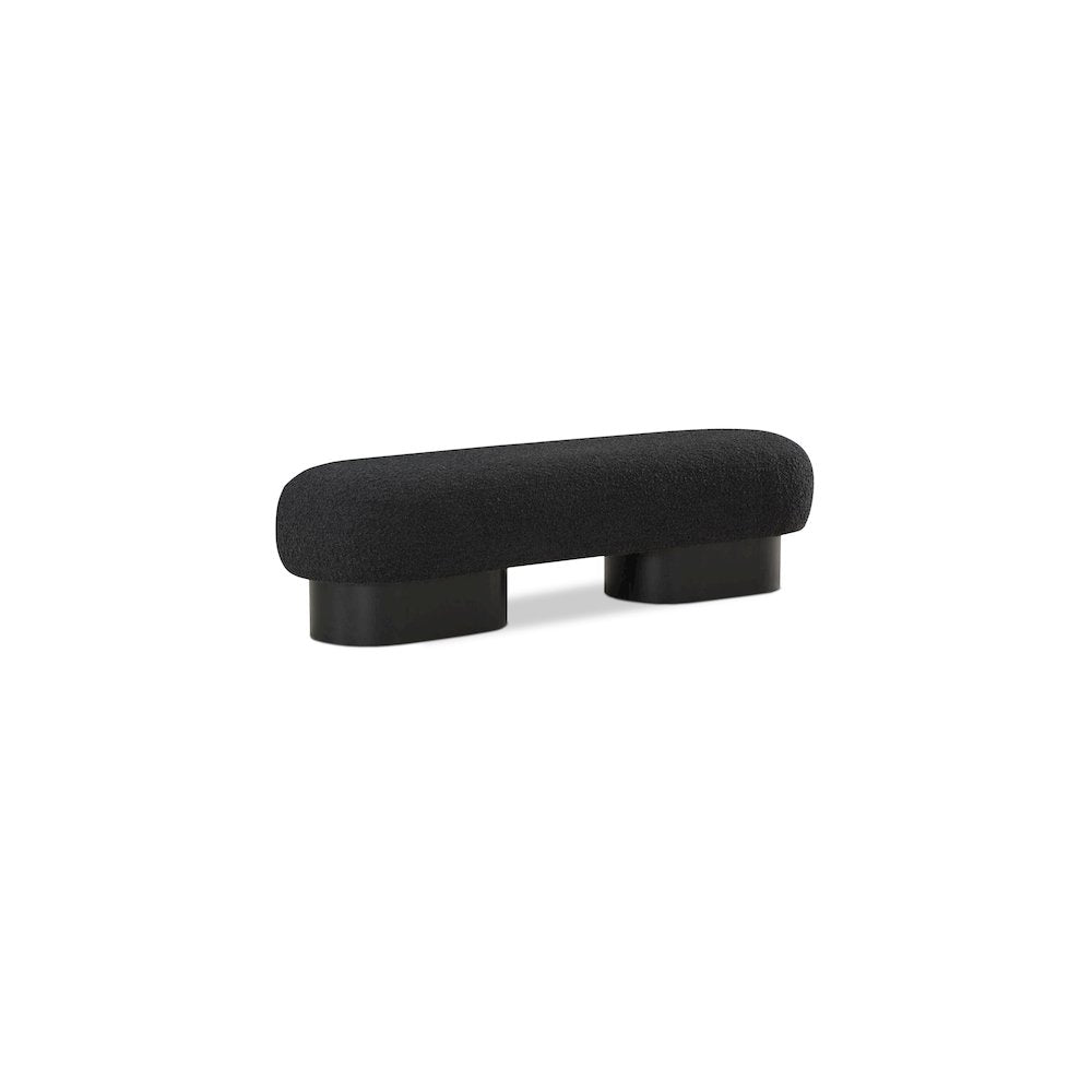 Robertson Black Boucle Fabric Bench