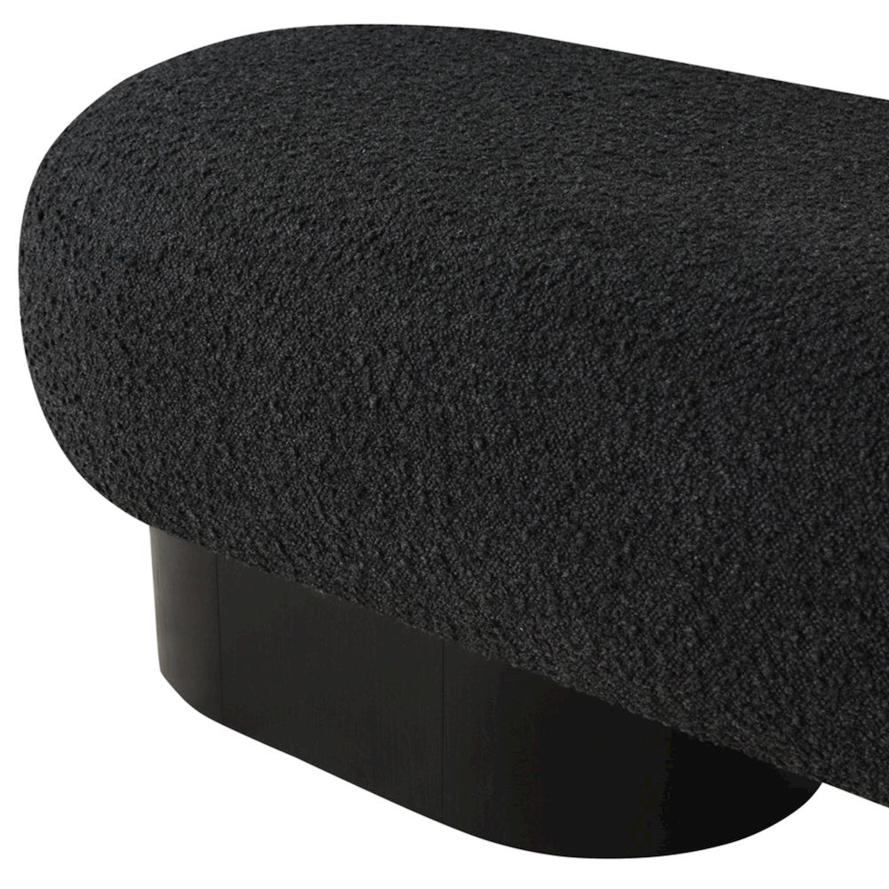 Robertson Black Boucle Fabric Bench
