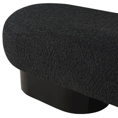 Robertson Black Boucle Fabric Bench