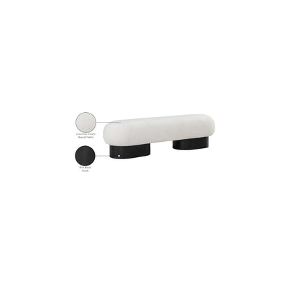 Robertson Cream Boucle Fabric Bench