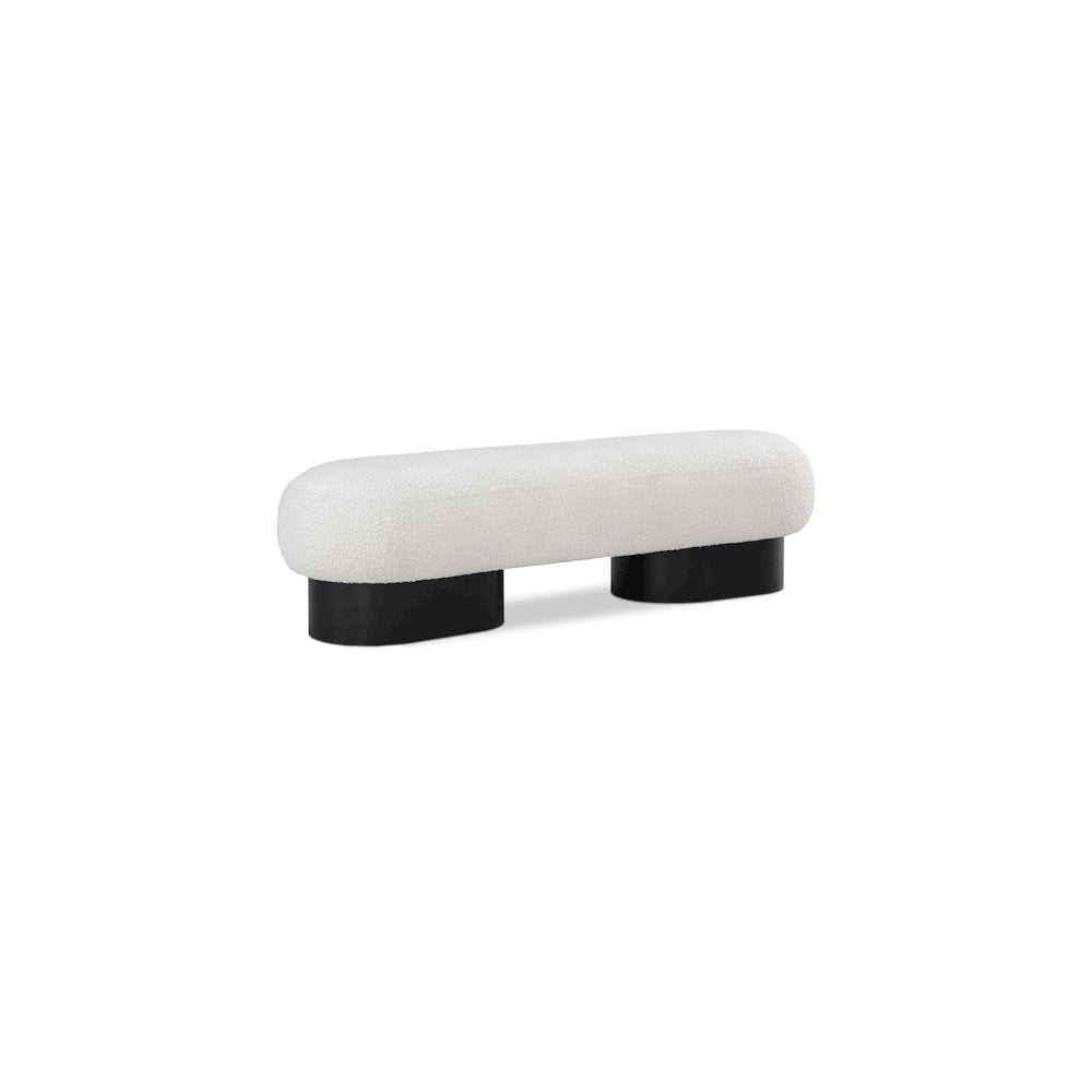 Robertson Cream Boucle Fabric Bench