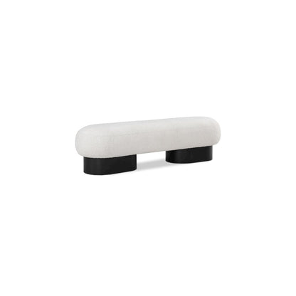 Robertson Cream Boucle Fabric Bench