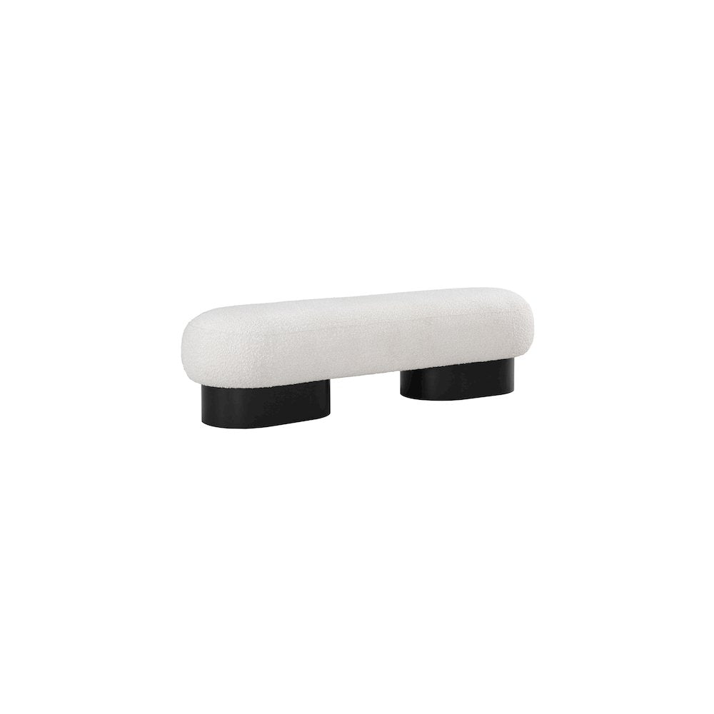 Robertson Cream Boucle Fabric Bench