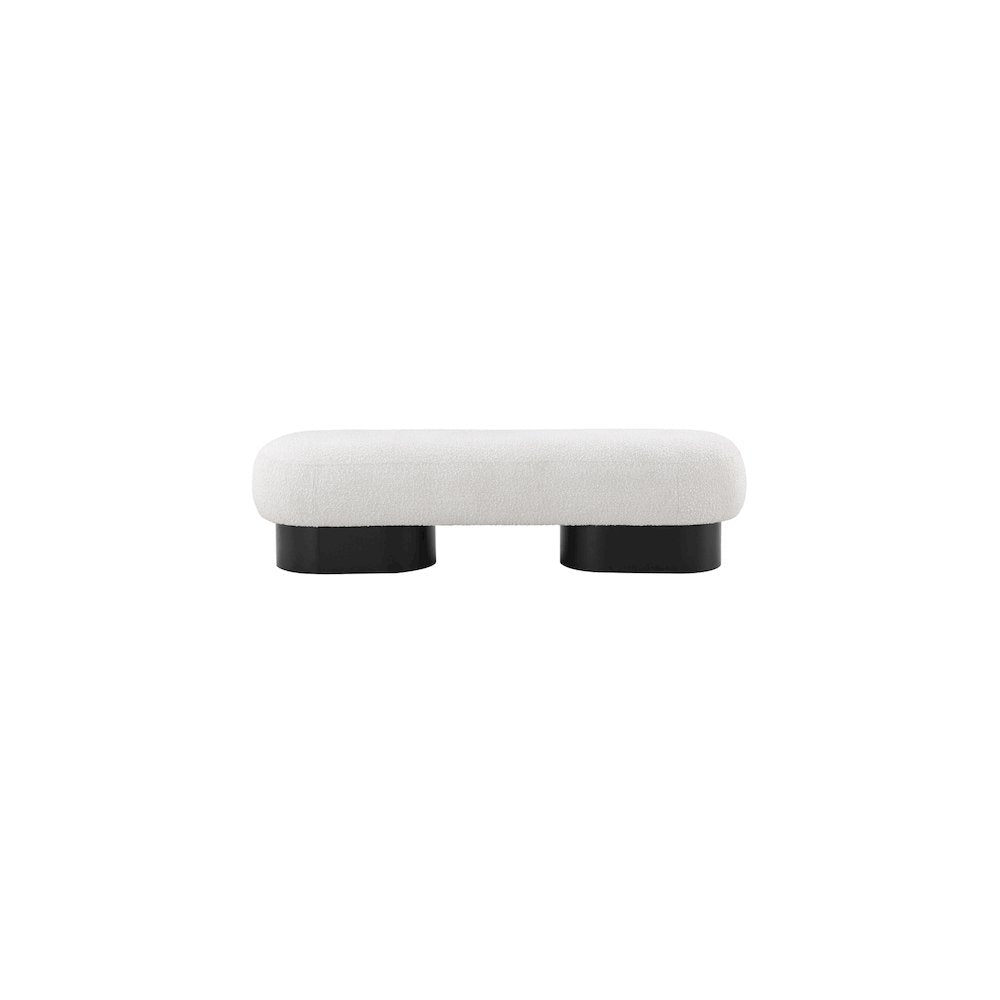 Robertson Cream Boucle Fabric Bench