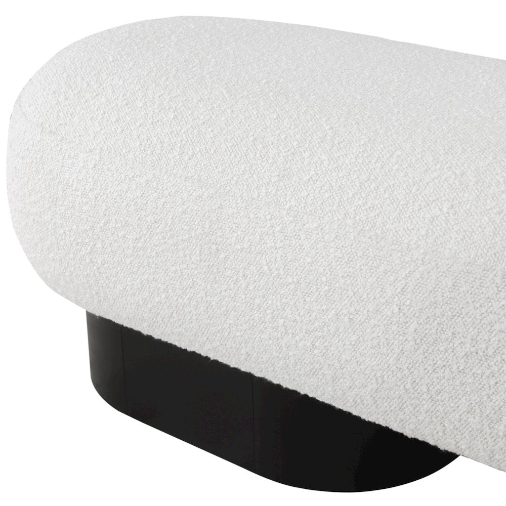 Robertson Cream Boucle Fabric Bench
