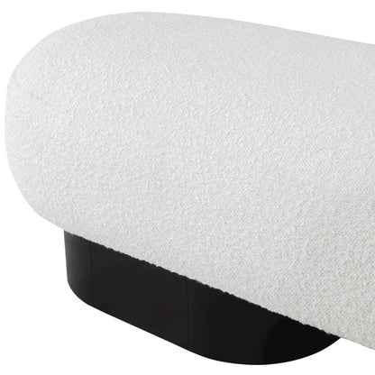 Robertson Cream Boucle Fabric Bench