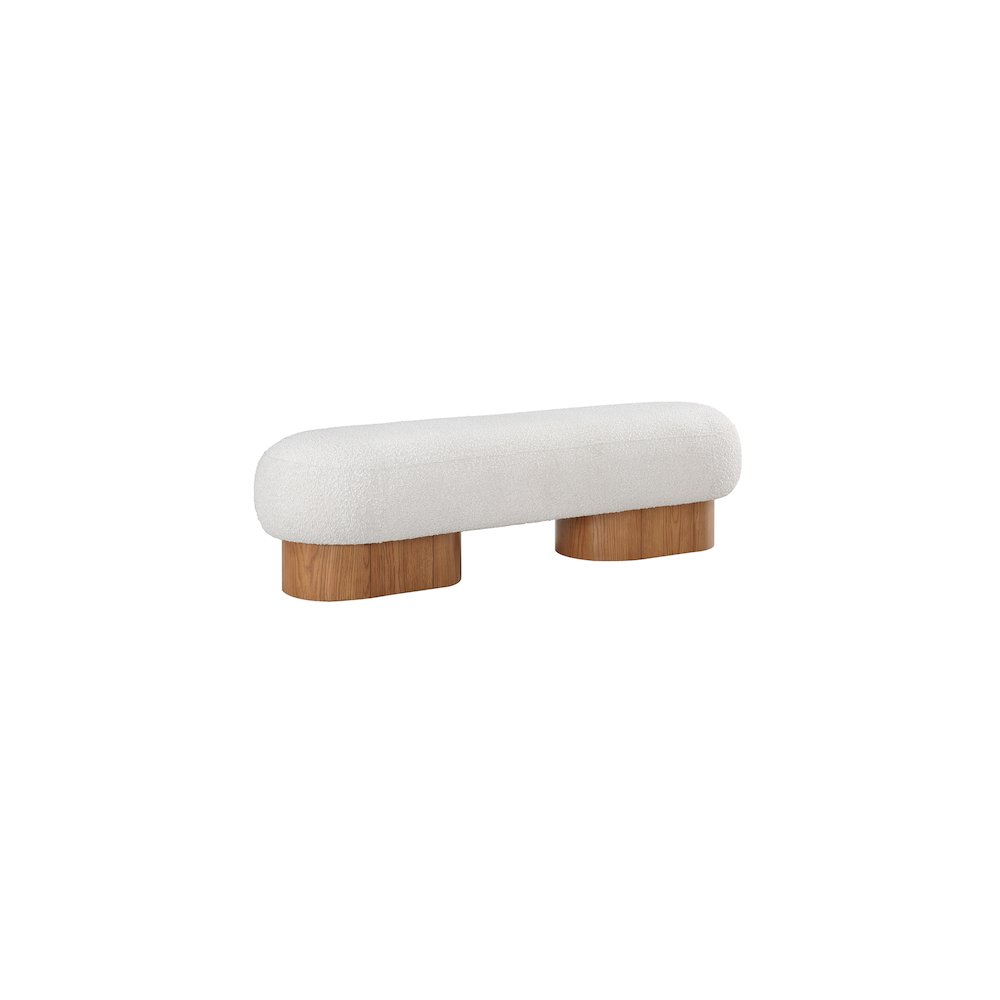 Robertson Cream Boucle Fabric Bench