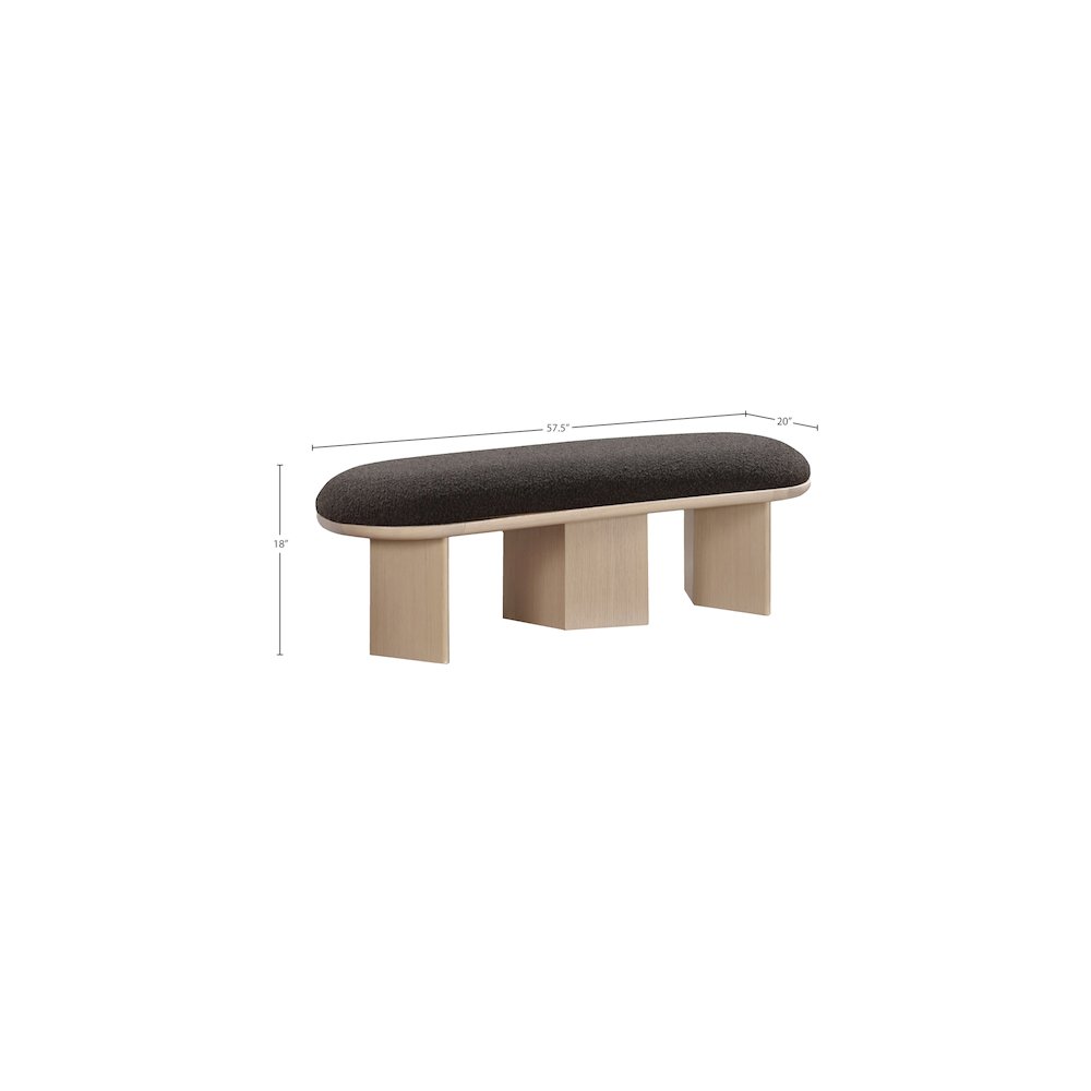 Wilshire Brown Boucle Fabric Bench