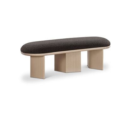 Wilshire Brown Boucle Fabric Bench