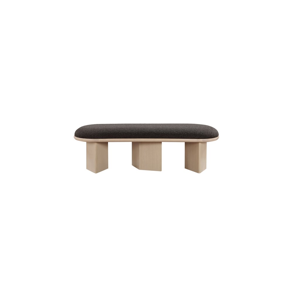 Wilshire Brown Boucle Fabric Bench