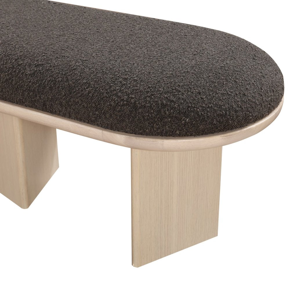 Wilshire Brown Boucle Fabric Bench