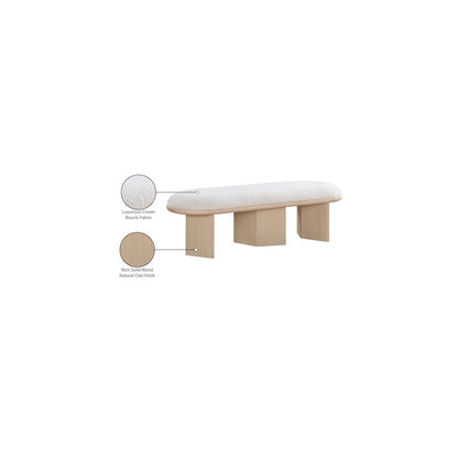 Wilshire Cream Boucle Fabric Bench