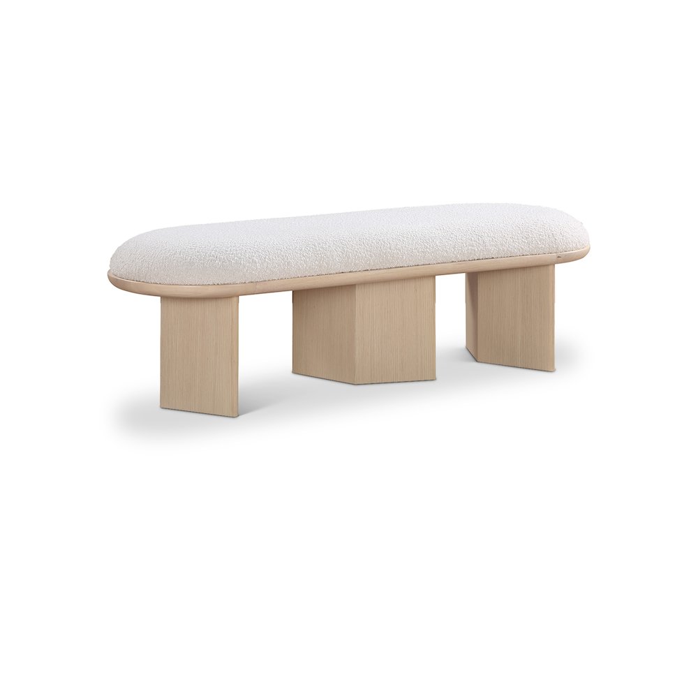Wilshire Cream Boucle Fabric Bench