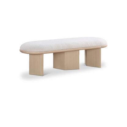 Wilshire Cream Boucle Fabric Bench