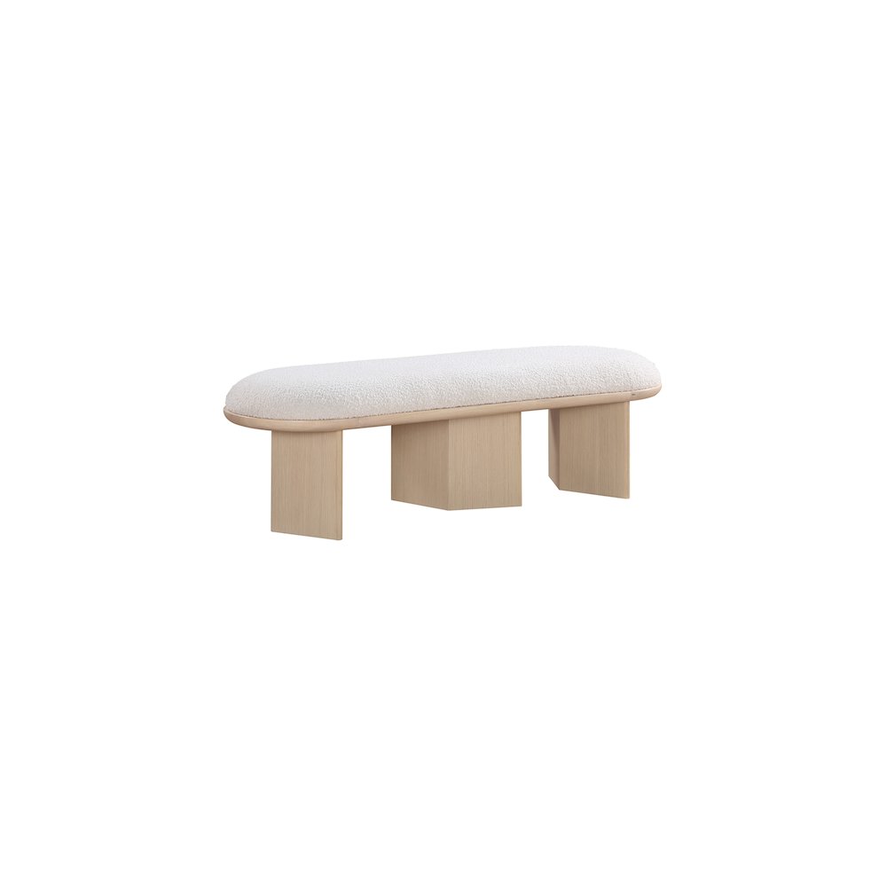 Wilshire Cream Boucle Fabric Bench