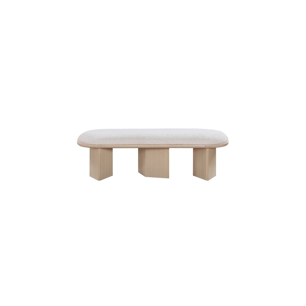Wilshire Cream Boucle Fabric Bench