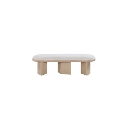 Wilshire Cream Boucle Fabric Bench