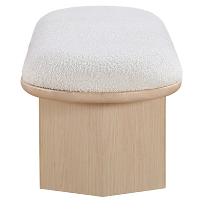 Wilshire Cream Boucle Fabric Bench
