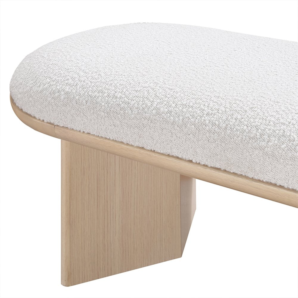 Wilshire Cream Boucle Fabric Bench