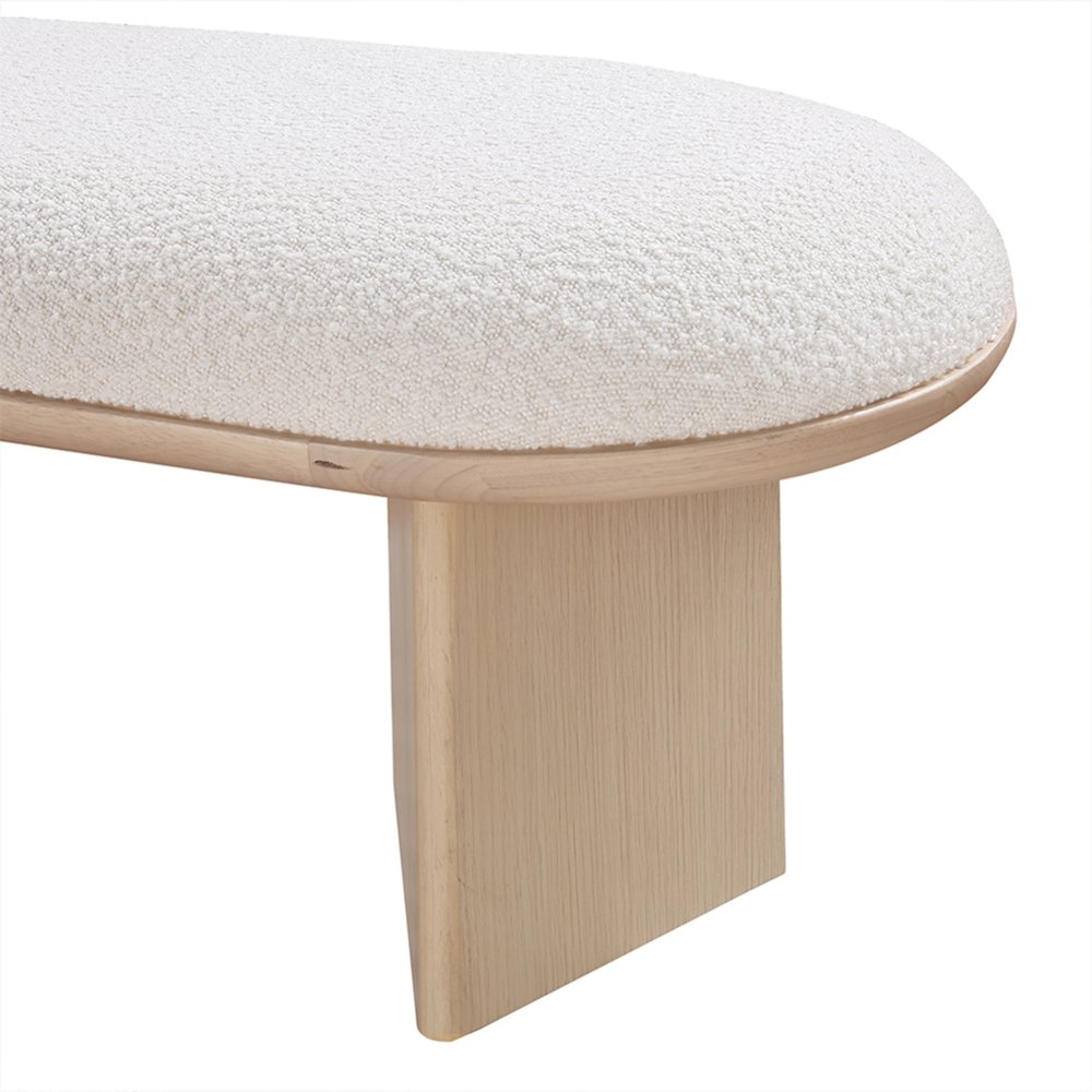 Wilshire Cream Boucle Fabric Bench