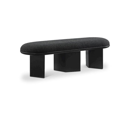 Wilshire Black Boucle Fabric Bench