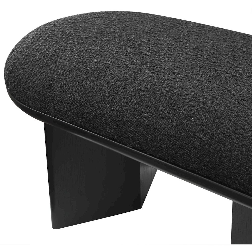 Wilshire Black Boucle Fabric Bench