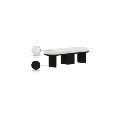 Wilshire Cream Boucle Fabric Bench