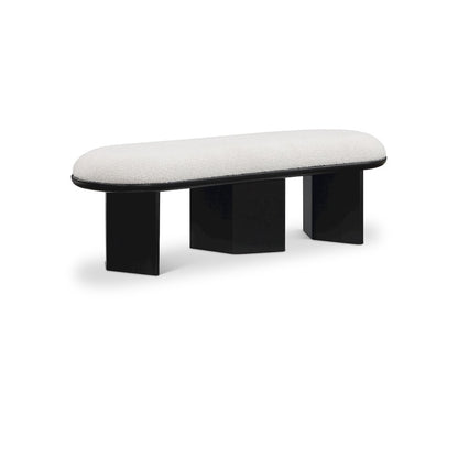 Wilshire Cream Boucle Fabric Bench