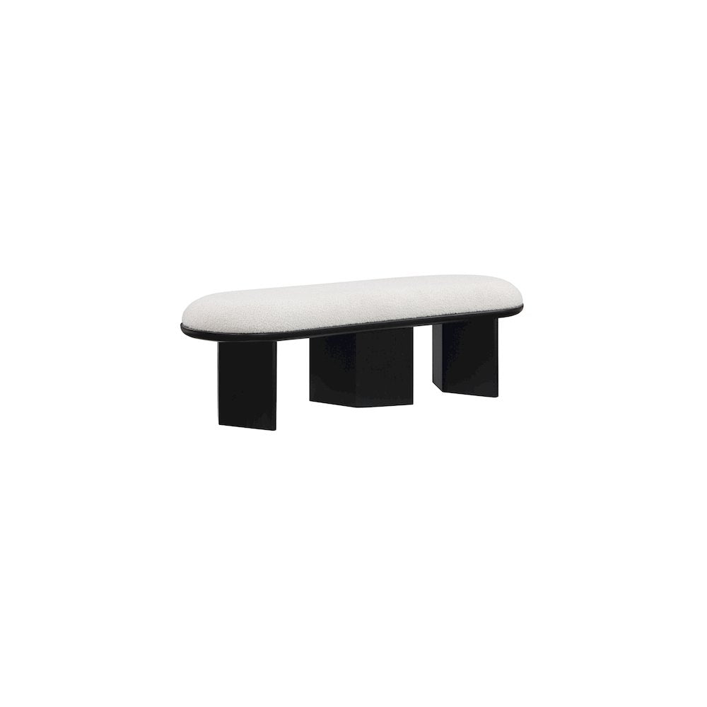 Wilshire Cream Boucle Fabric Bench