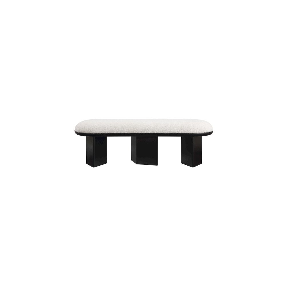 Wilshire Cream Boucle Fabric Bench
