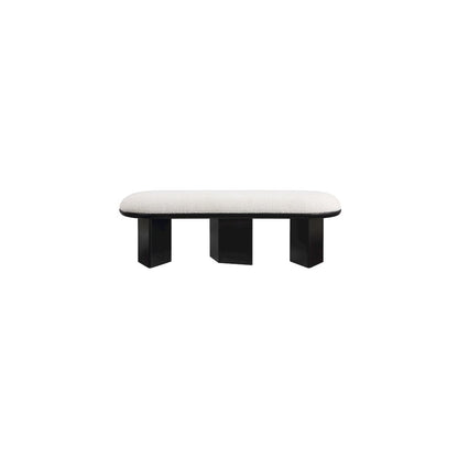 Wilshire Cream Boucle Fabric Bench