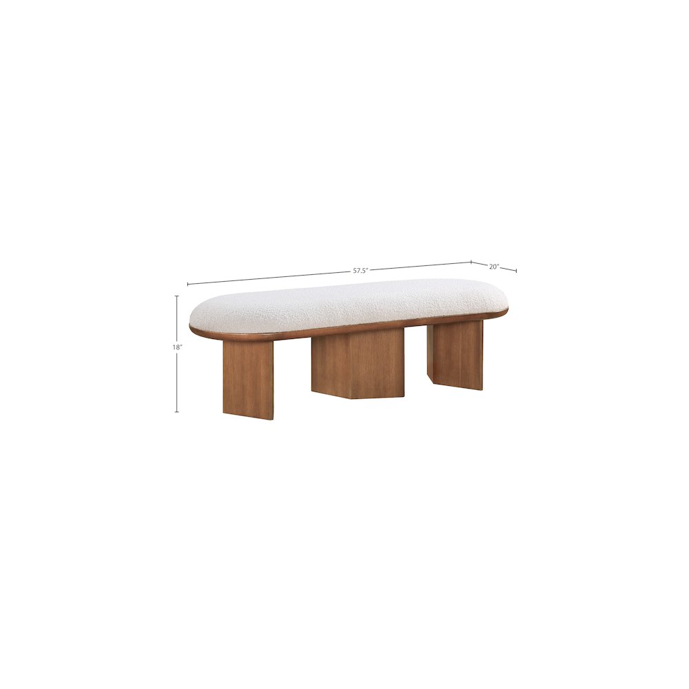 Wilshire Cream Boucle Fabric Bench