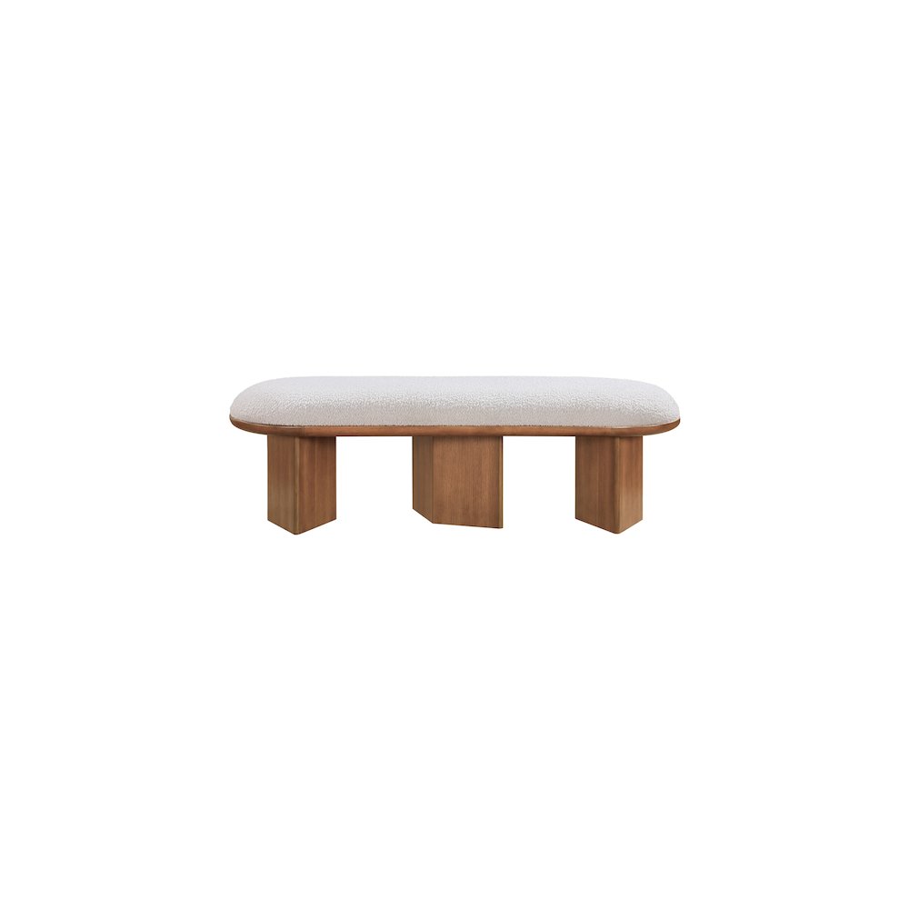 Wilshire Cream Boucle Fabric Bench