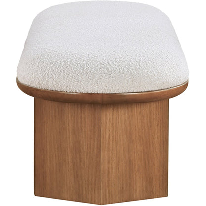Wilshire Cream Boucle Fabric Bench