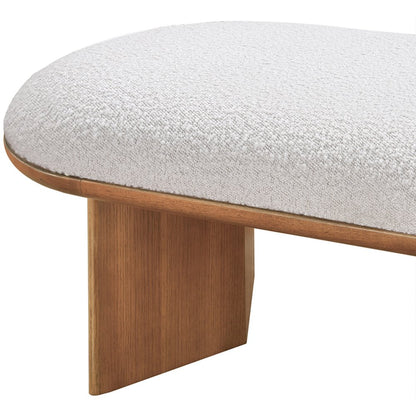 Wilshire Cream Boucle Fabric Bench