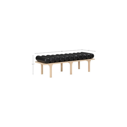 Landon Black Vegan Leather Bench